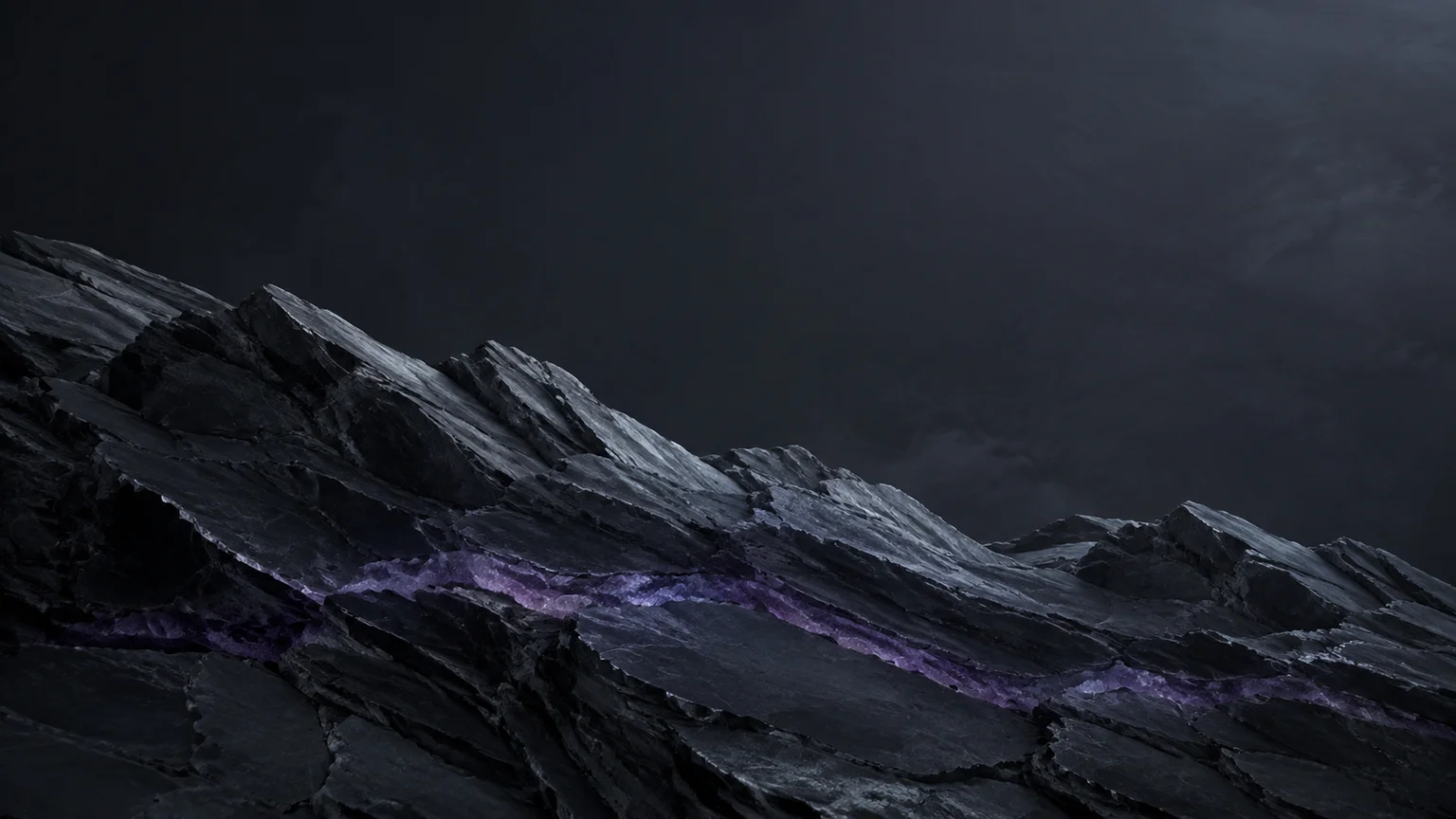 Original graphite mountain backdrop with a fine violet mineral seam, created with GPT Image for the Imnota example workspace.